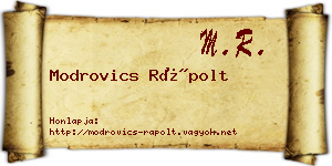 Modrovics Rápolt névjegykártya